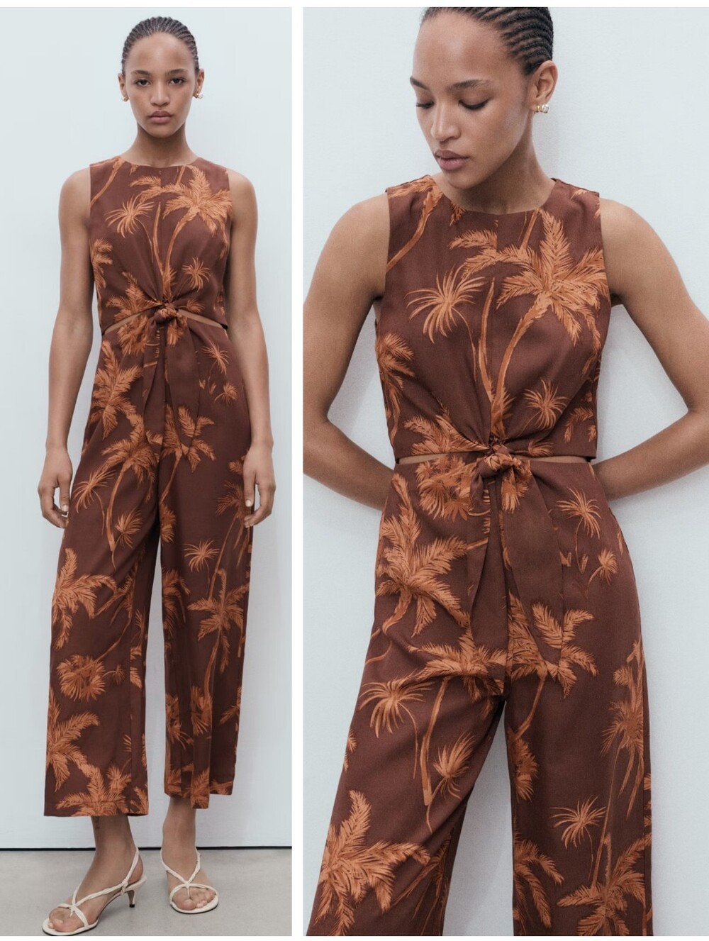MANGO Cut-out Knot Jumpsuit